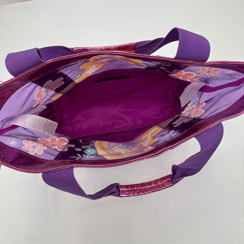 Vintage Disney Store Rapunzel Purple Glitter Swim Tote & Princess Reusable Bag